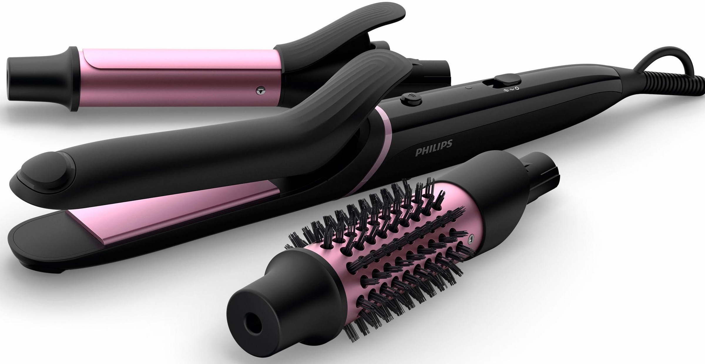 Philips Multihaarstyler »BHH822/00«, 3 Aufsätze}, Haarglätter, Lockenstab und Heizbürste in einem Produkt